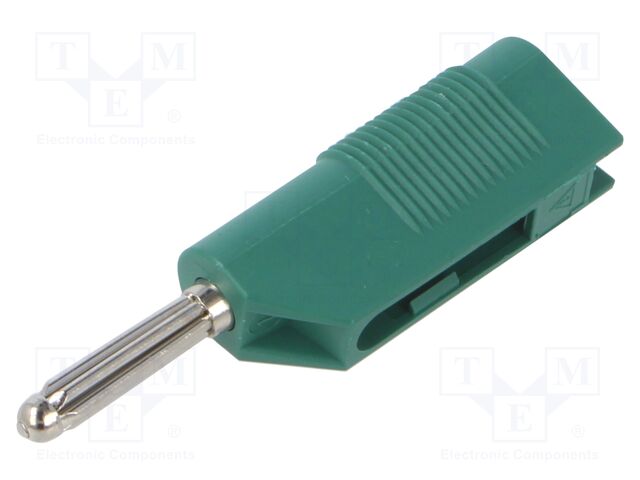Connector: 4mm banana; plug; 30A; 33VAC; 60VDC; green; 3mΩ; 2.5mm2