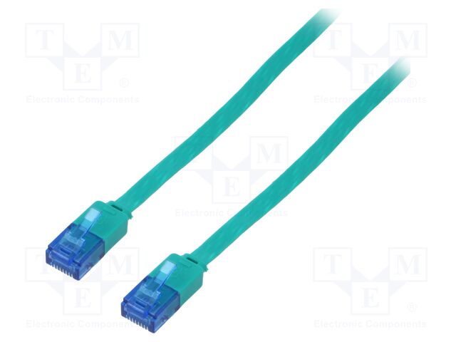 Patch cord; U/UTP; 6a; stranded; Cu; PVC; green; Len: 0.5m; 32AWG