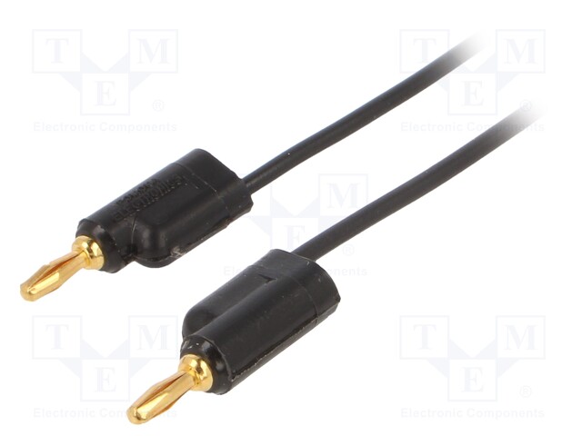 Test lead; 5A; 3,05mm banana plug-3,05mm banana plug; black