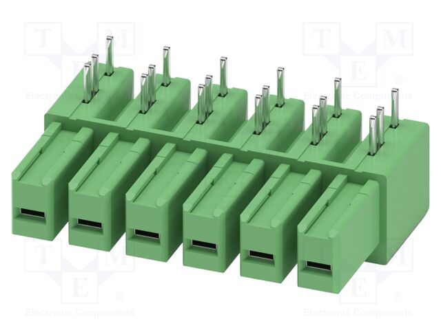 PCB headers, nominal cross section: 6 mm?, color: green, nom