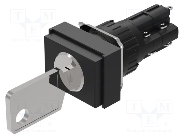 Switch: rotary with key; 16mm; Stabl.pos: 2; NC x2 + NO x2; Pos: 2