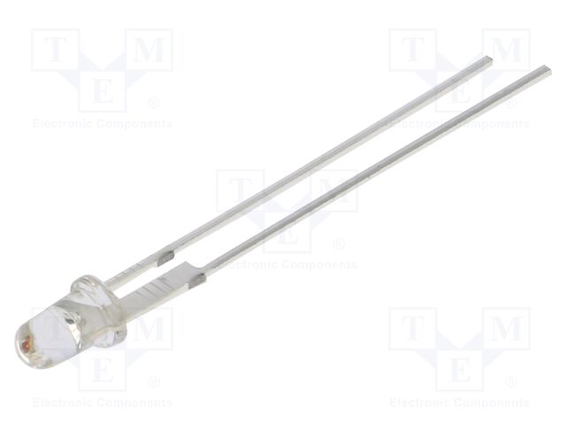 LED; orange; 3mm; 100000mcd; 15°; Front: convex; 2.3÷2.8VDC