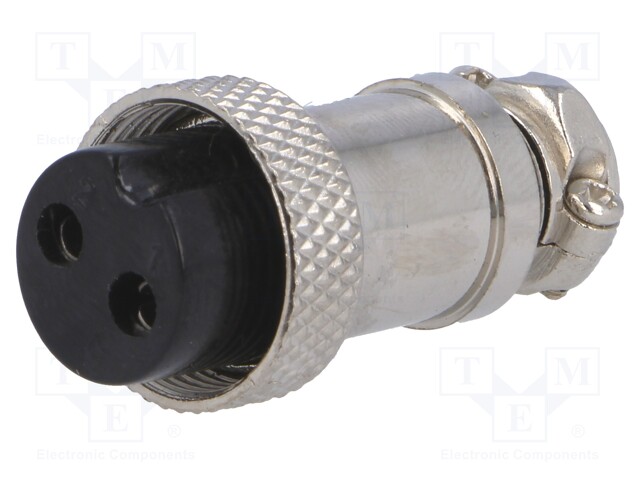 Plug; microphone; female; PIN: 2; for cable; straight