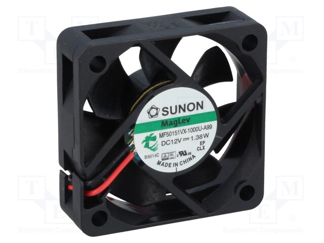 Fan: DC; axial; 12VDC; 50x50x15mm; 31.43m3/h; 38.1dBA; Vapo; 7200rpm