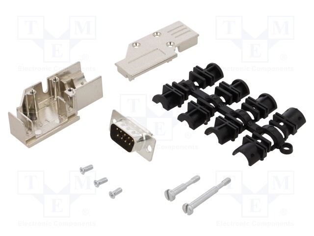 D-Sub; PIN: 9; plug; male; shielded,turned contacts; angled 90°