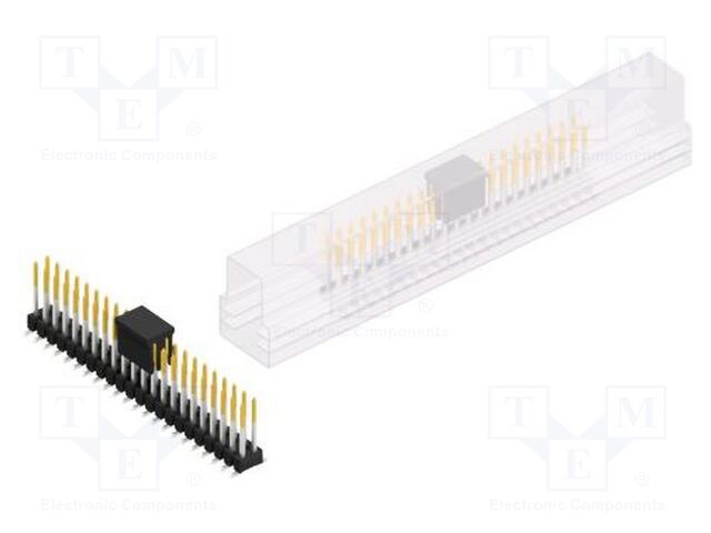 Connector: pin strips; pin header; male; PIN: 44; 2.54mm; SMT; 2x22