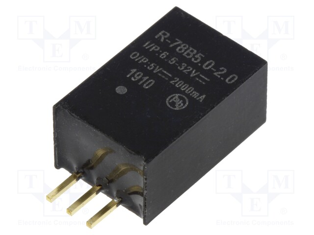 Converter: DC/DC; 10W; Uin: 6.5÷32V; Uout: 5VDC; Iout: 2A; SIP3; 4g