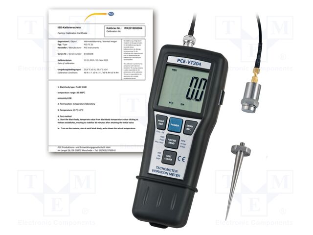 Vibrometer; 0,5÷199,9m/s2,0,5÷19999rpm (mechanical method)