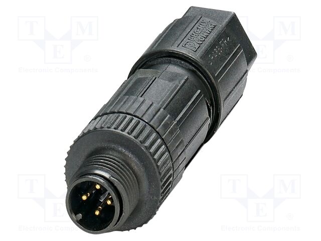 Connector: M12; plug; PIN: 4; 250V; straight; IP65; push-lock; A code