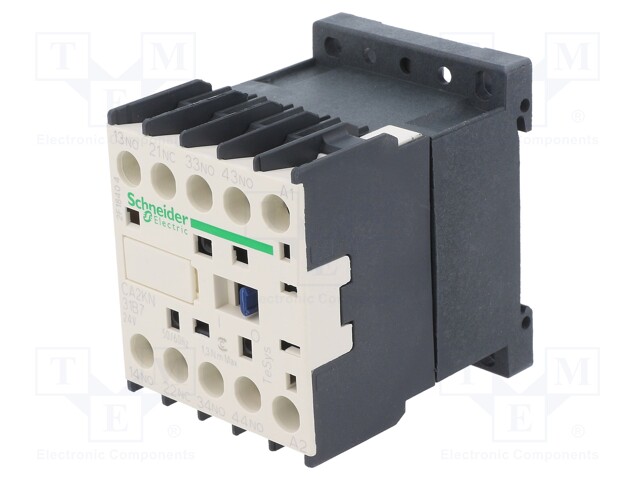 Contactor, DIN Rail, Panel, 690 V, 3PST-NO, SPST-NC, 4 Pole