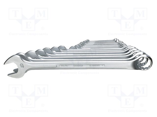 Wrench-set; combination spanner; Chrom-vanadium steel; 15pcs.