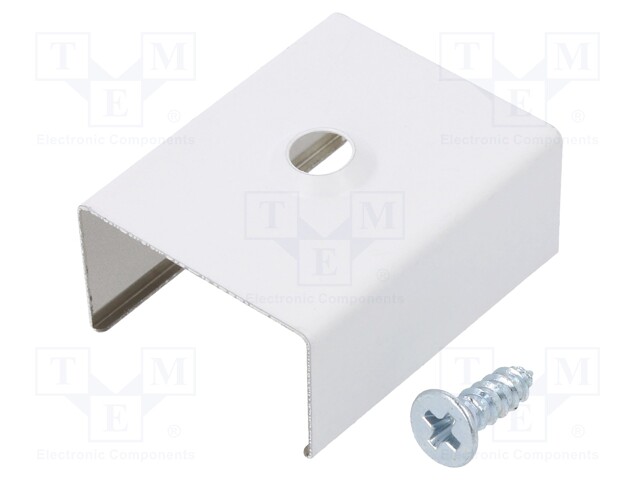 Holder U4; white; stainless steel; Kit: 2 holders,2 screws