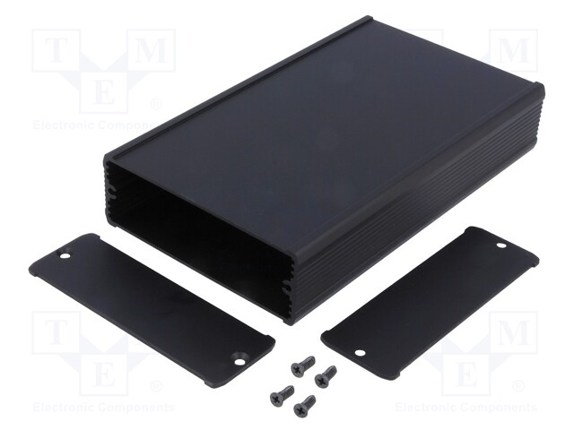 Enclosure: with panel; TUF; X: 94mm; Y: 160mm; Z: 32mm; aluminium