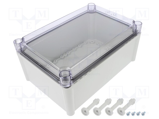 Enclosure: multipurpose; X: 188mm; Y: 278mm; Z: 130mm; SOLID; grey
