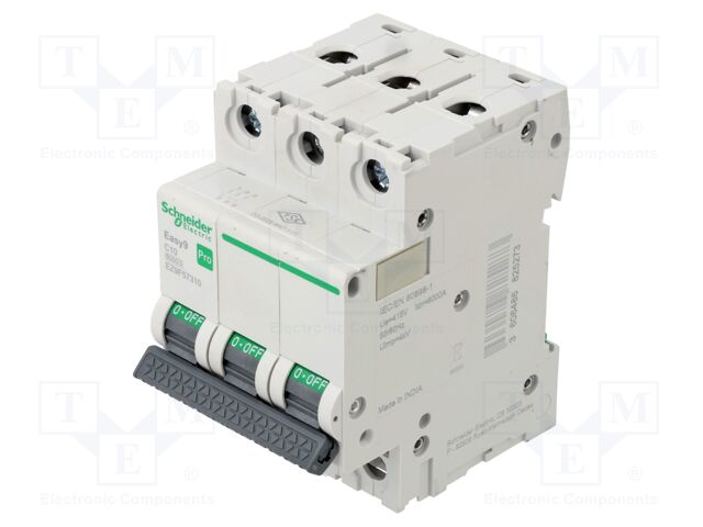 Circuit breaker; 230/400VAC; Inom: 10A; Poles: 3; Charact: C; 6kA