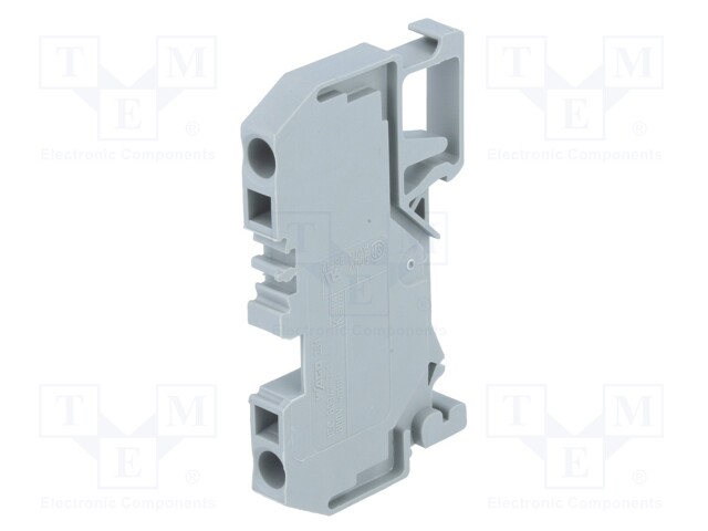Splice terminal: rail; 0.08÷4mm2; ways: 1; terminals: 2; grey; 800V