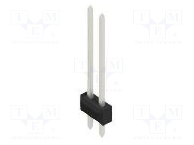 Connector: pin strips; pin header; male; PIN: 2; 2.54mm; THT; 2x1