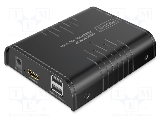 HDMI extender; DC socket,HDMI socket,USB A socket x2; metal