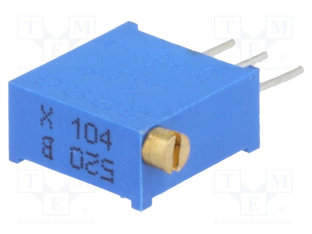 Potentiometer: mounting; multiturn; 100kΩ; 500mW; THT; ±10%; linear