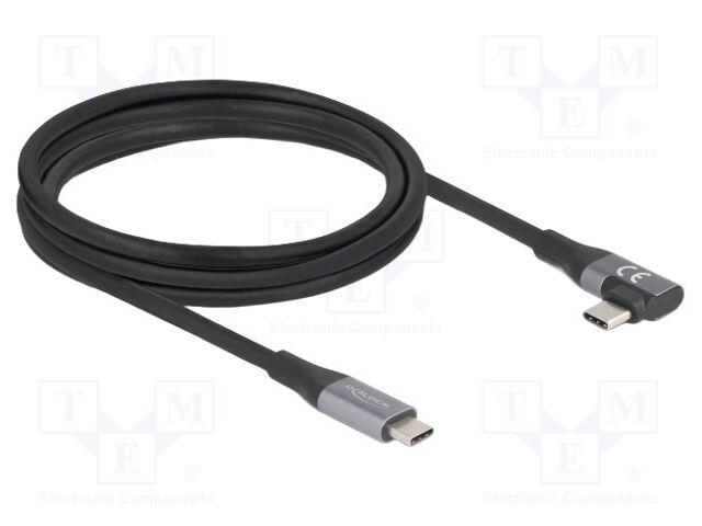 Cable; bidirectional; USB C plug,USB C plug 90° left/right; 2m