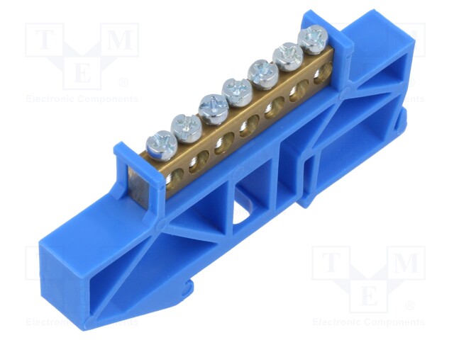 Connector: terminal block; ways: 1; terminals: 7; blue