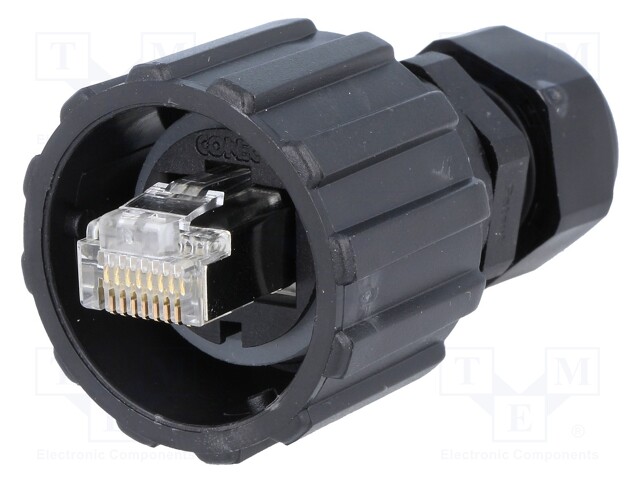 Plug; RJ45; PIN: 8; Cat: 5e; shielded; Layout: 8p8c; Locking: bayonet