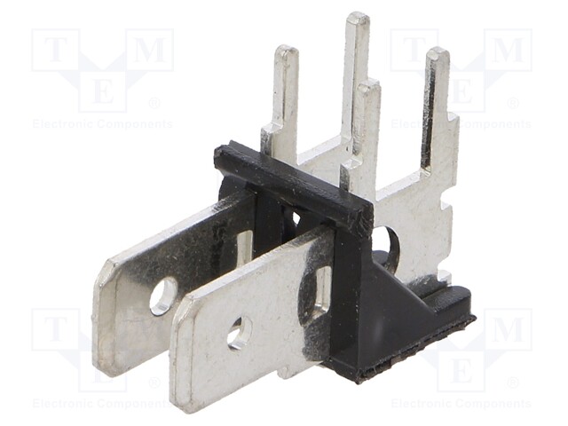 Terminal: spade terminal strip; 6.4mm; 0.8mm; THT; brass; tinned