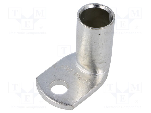 Tip: ring tube; M12; 240mm2; crimped; for cable; angled 90°; tinned