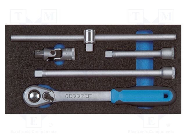 Wrench-set; rattle,socket spanner; 1/2"; 5pcs.