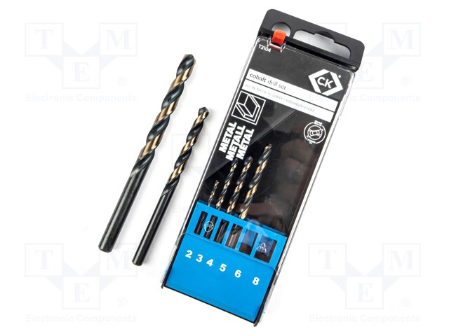 Drill set; for metal; high speed steel cobalt HSS-Co; metal