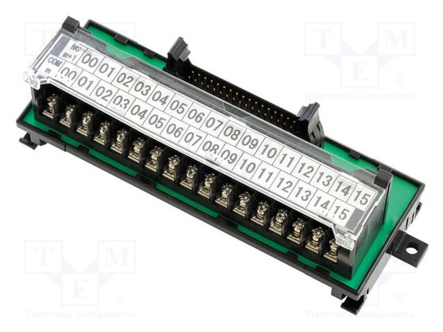 To PLC module; 34pin MIL connector; Connection: screw terminals