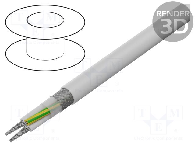 Wire: motor; chainflex® CFCLEAN7,hybrid; white; stranded; 4.5mm