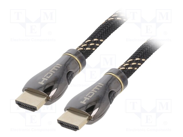 Cable; HDMI 2.1; HDMI plug,both sides; 2m; black; 28AWG; Core: Cu