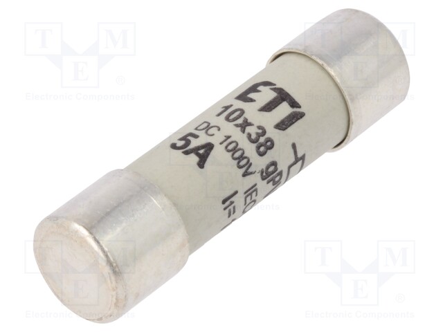 Fuse: fuse; gPV; 5A; 1000VDC; cylindrical; 10,3x38mm