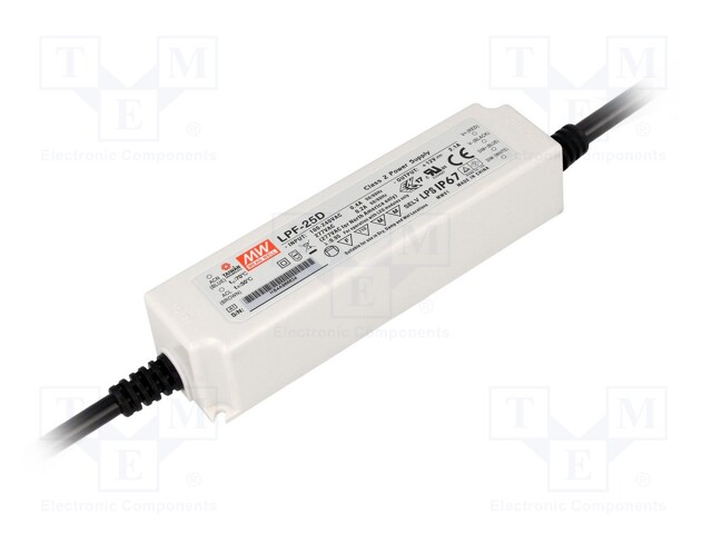 Power supply: switched-mode; LED; 25.2W; 36VDC; 19.8÷36VDC; 0.7A