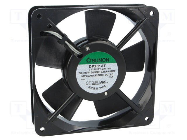 Fan: AC; axial; 230VAC; 120x120x25mm; 112m3/h; 44dBA; ball bearing