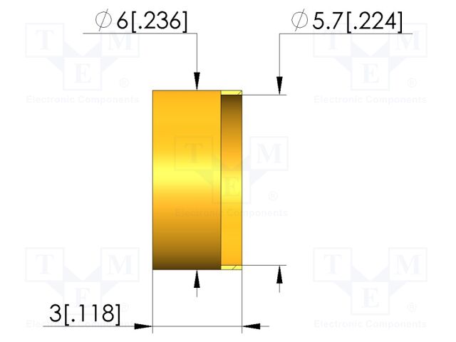 Sleeve for test probe; brass; DS-364; Features: magnetic; L: 3mm