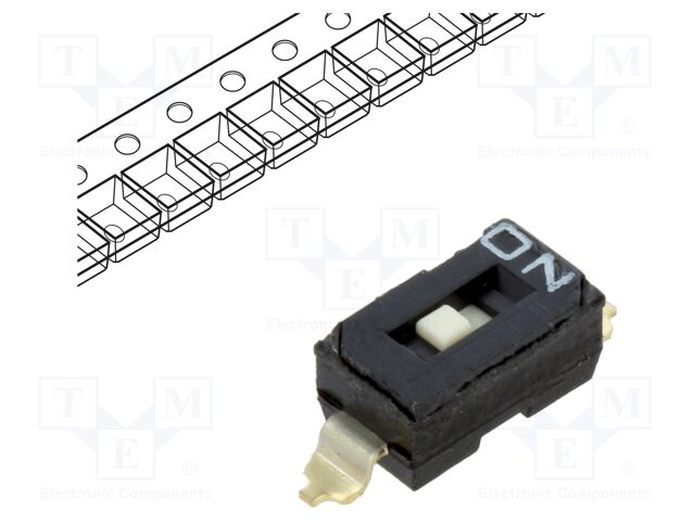 Switch: DIP-SWITCH; Poles number: 1; OFF-ON; 0.1A/50VDC; Pos: 2