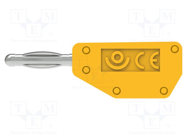 Connector: 2mm banana; plug; 10A; 30VAC; 60VDC; yellow; 27.1mm