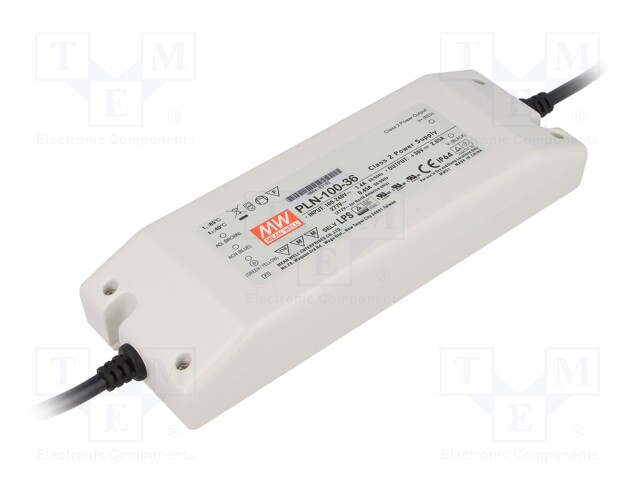 Power supply: switched-mode; LED; 95.4W; 36VDC; 27÷36VDC; 2.65A