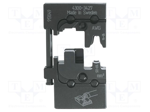 Crimping jaws; non-insulated terminals; angular,left,female