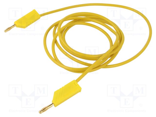 Test lead; 60VDC; 30VAC; 32A; Len: 2m; yellow; Material: brass