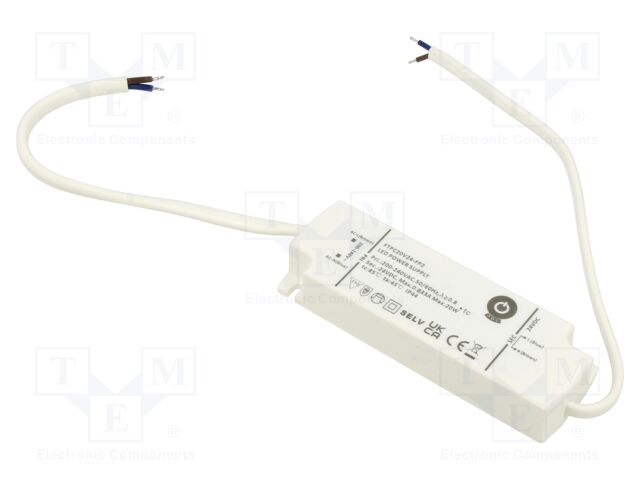 Power supply: switching; LED; 20W; 24VDC; 0÷833mA; 180÷264VAC; IP44
