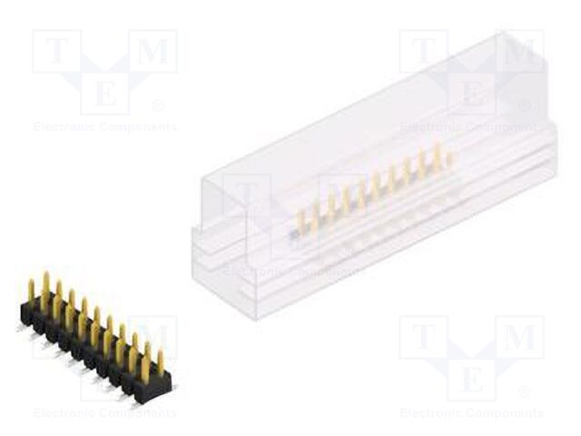 Connector: pin strips; pin header; male; PIN: 20; 2.54mm; SMT; 2x10