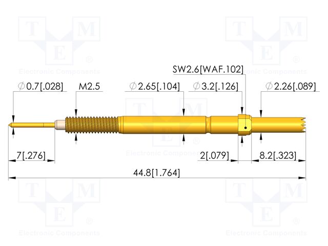 Test needle; screw-in