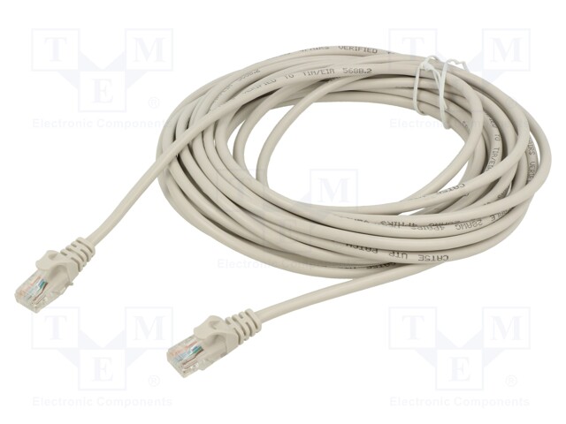 Patch cord; U/UTP; 5e; CCA; grey; 7.5m; RJ45 plug,both sides; 26AWG