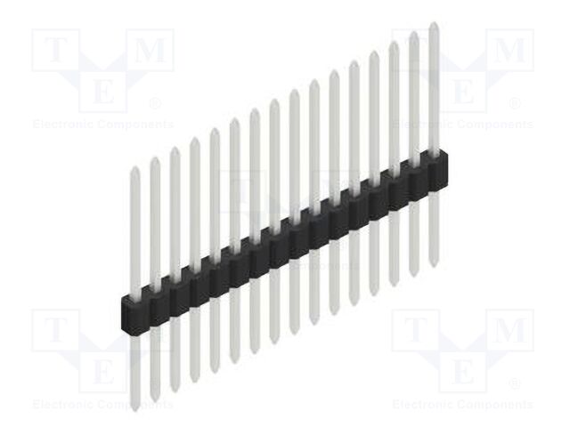 Connector: pin strips; pin header; male; PIN: 16; 1.27mm; THT; 1x16