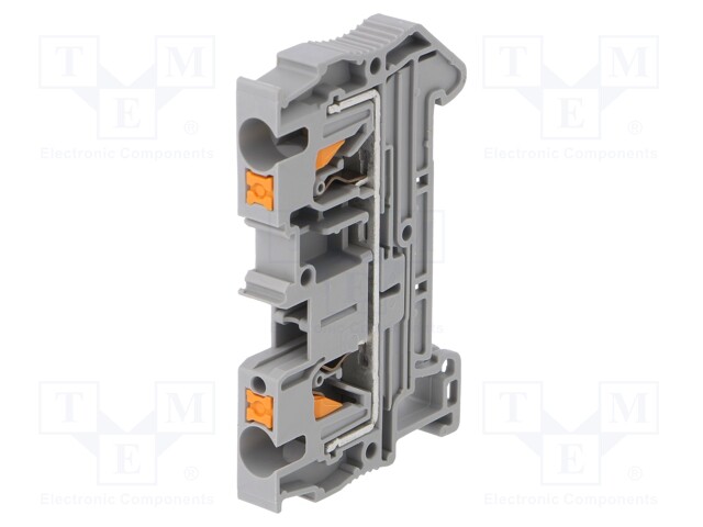 Splice terminal: rail; 0.2÷6mm2; ways: 1; terminals: 2; grey; TS35
