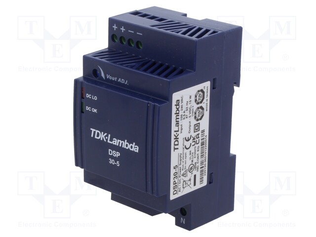 Power supply: switched-mode; for DIN rail; 15W; 5VDC; 3A; -25÷71°C