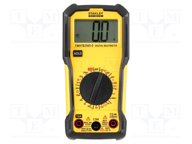 Digital multimeter; LCD; VDC: 600V; VAC: 600V; I DC: 10A; I AC: 10A